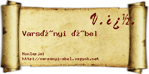 Varsányi Ábel névjegykártya