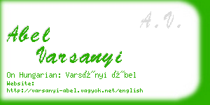 abel varsanyi business card